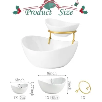 Miamolo Porcelain Chip and Dip Serving Bowl Set