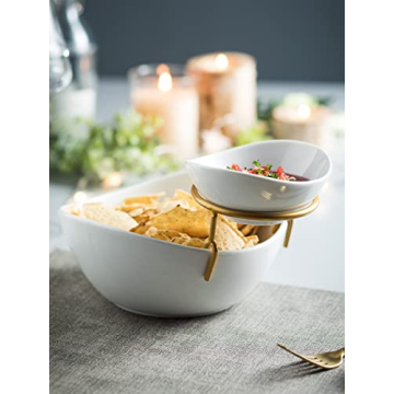 Miamolo Porcelain Chip and Dip Serving Bowl Set