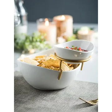 Miamolo Porcelain Chip and Dip Serving Bowl Set
