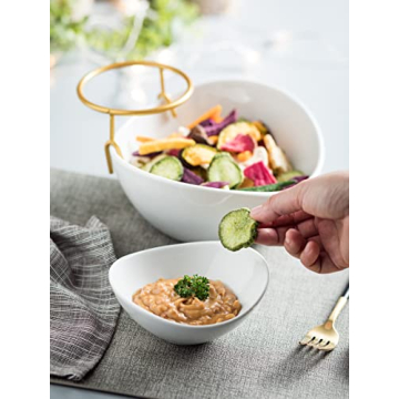 Miamolo Porcelain Chip and Dip Serving Bowl Set