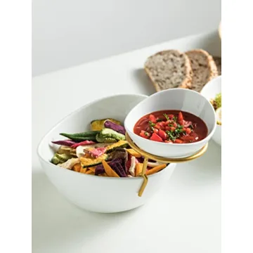 Miamolo Porcelain Chip and Dip Serving Bowl Set