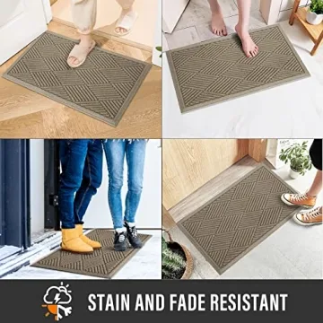 HIYARD Absorbent Indoor Outdoor Welcome Mat for Entryway