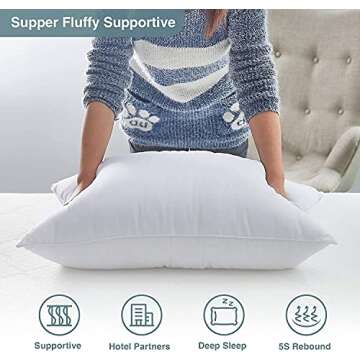 Acanva Bed Pillows for Sleeping 2 Pack, Alternative Microfiber Filled, Natural Cover Skin-Friendly, Soft and Supportive for Side Back Sleepers, Standard (Pack of 2), White 2 Count