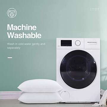 Acanva Bed Pillows for Sleeping 2 Pack, Alternative Microfiber Filled, Natural Cover Skin-Friendly, Soft and Supportive for Side Back Sleepers, Standard (Pack of 2), White 2 Count