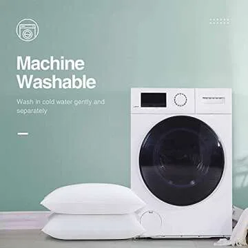 Acanva Bed Pillows for Sleeping 2 Pack, Alternative Microfiber Filled, Natural Cover Skin-Friendly, Soft and Supportive for Side Back Sleepers, Standard (Pack of 2), White 2 Count