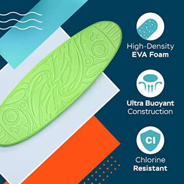 Sunlite Sports Swimming Kickboard, Training Aid Float for Swimming and Pool Exercise, Boogie Board Workout Equipment, EVA Material Swim Buoy, Multiple Sizes for Adults and Children