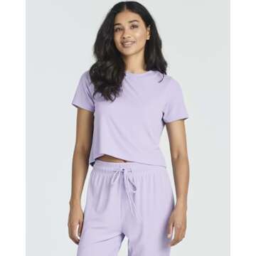 2 Pack Lounge Sets Pajama Womens Sweatpants Pajamas Summer Pants Travel Casual Crop Top Mujer Cotton Ribbed Loungewear Joggers Cute Sweat Activewear Ladies Sleepwear Athleisure Jersey Knit Going Out