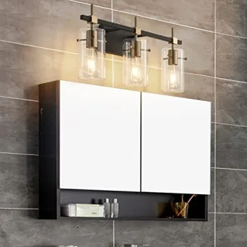 SOLFART Vintage Bathroom Light Fixture with Glass Shades