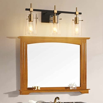 SOLFART Vintage Bathroom Light Fixture with Glass Shades