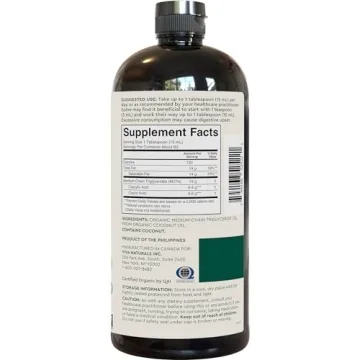 Viva Naturals Organic MCT Oil 32 fl oz for Energy & Clarity