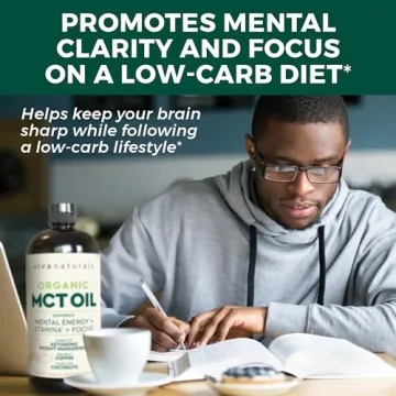 Viva Naturals Organic MCT Oil 32 fl oz for Energy & Clarity