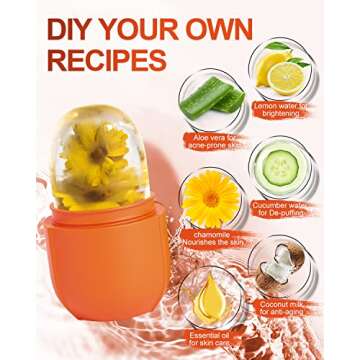 USINMIN Ice Roller for Face & Eye, Beauty Facial Ice Holder Mold Face Puffiness Relief Massage Skin Care Tools for Brighten Lubricate Shrink Pores Remove Fine Lines