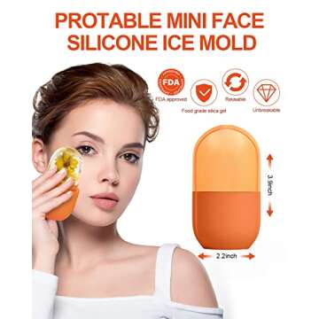 USINMIN Ice Roller for Face & Eye, Beauty Facial Ice Holder Mold Face Puffiness Relief Massage Skin Care Tools for Brighten Lubricate Shrink Pores Remove Fine Lines