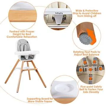 BABY JOY 3 in 1 Convertible High Chair for Kids