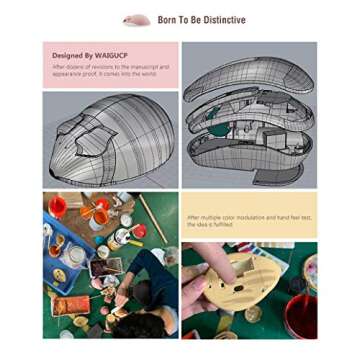 2.4GHz Wireless Mouse Cute Hamster Shape Less Noice Portable Mobile Optical 1200DPI USB Mice Cordless Mouse for PC Laptop Computer Notebook MacBook Kids Girl Men Women Adults Gift (Pink)