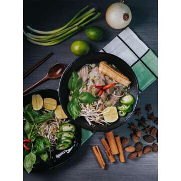 Lareina Ramen Bowls with Chopsticks - 60 Oz, Set of 2