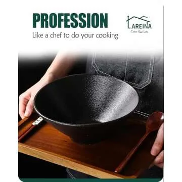 Lareina Ramen Bowls with Chopsticks - 60 Oz, Set of 2