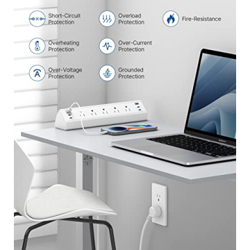 Desk Clamp Power Strip USB C with USB Ports & Surge Protection