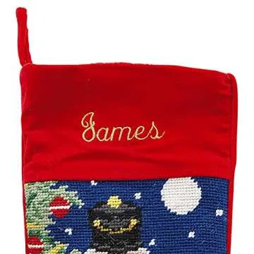 Lillian Vernon Nutcracker Personalized Heirloom Needlepoint Christmas Stocking - 100% Wool 9 1/2" x 17"