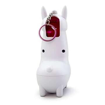 Pepperem Cute Llama Shaped Pepper Spray Keychain Maximum Police Strength 10-feet Range UV Dye Marking with Child Safety Lock Self Defense Device