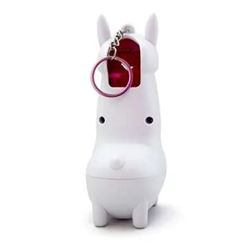 Pepperem Cute Llama Shaped Pepper Spray Keychain Maximum Police Strength 10-feet Range UV Dye Marking with Child Safety Lock Self Defense Device
