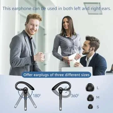 Champonic Bluetooth Headset, Wireless Bluetooth Earpiece with mic Trucker Headset for Phone Case Office Phones Built-in Microphone Manos Libres Noise Cancelling