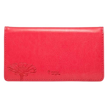 Inspirational Pink Checkbook Cover with Verses for Women