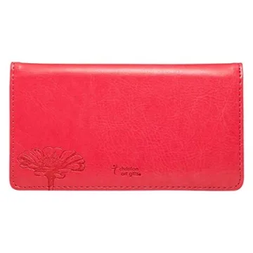 Inspirational Pink Checkbook Cover with Verses for Women