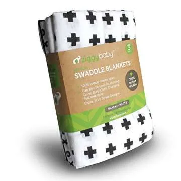 Muslin Baby Swaddle Blankets - 3 Pack Stylish Designs