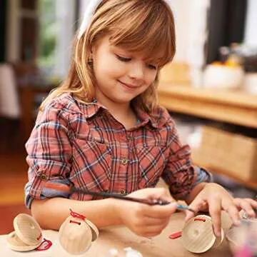 Wooden Percussion Instrument Finger Castanets: 12Pcs Wood Castanets Creative Musical Instrument for Kids Percussion Toy (Wood color)