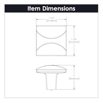 Hickory Hardware Crest Knob 1-1/4 Inch Flat Ultra Brass