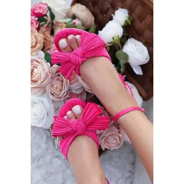 VETASTE Women's Bow Knot Heeled Sandals for Weddings