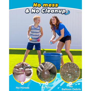 SOPPYCID 16PCS Reusable Water Balloons - Quick Fill Water Balls Toys For Toddler Age 4-8 - Refillable Magnetic Self-Sealing Water Splash Bomb For Summer Party Pool Outdoor Beach Toys for kids Age 8-12