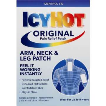 Icy Hot Original Small Pain Relief Patches (5 Count) Powerful Targeted Relief for Arm, Neck & Leg