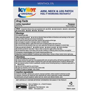 Icy Hot Original Small Pain Relief Patches (5 Count) Powerful Targeted Relief for Arm, Neck & Leg