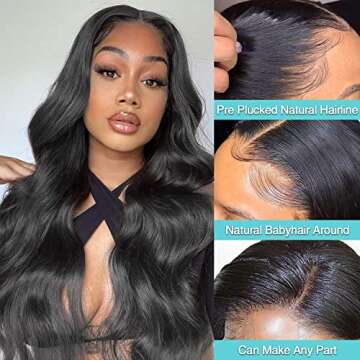 13x4 HD Lace Front Wigs Human Hair Body Wave Wigs for Black Woman Transparent Frontal Wigs Pre Pluck...