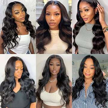 13x4 HD Lace Front Wigs Human Hair Body Wave Wigs for Black Woman Transparent Frontal Wigs Pre Plucked with Baby Hair 180% Density Glueless Brazilian Virgin Hair Natural Color 24 Inch