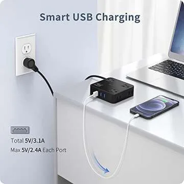 Power Strip Surge Protector with 11 Outlets and USB Ports
