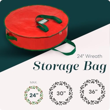 Durable Christmas Wreath Storage Bag with Zipper and Handles