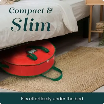 Durable Christmas Wreath Storage Bag with Zipper and Handles