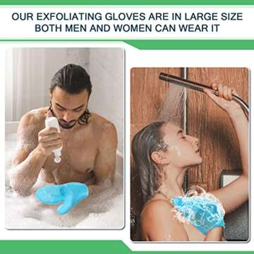 Karenhi Honeycomb Exfoliating Scrubber Set, Honeycomb Face and Body Scrubber Include Spa Bath Mitt Honeycomb Exfoliating Glove for Body Shower, Face Exfoliator Scrubber Sponge, Quick Drying (Blue)
