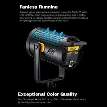 Godox UL150 Silent LED Light 150W 5600K Video Lighting