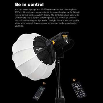 Godox UL150 Silent LED Light 150W 5600K Video Lighting