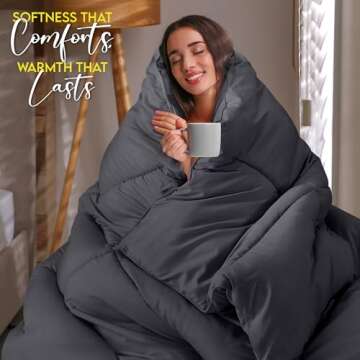 Utopia Bedding Comforter Duvet Insert, Quilted Comforter with Corner Tabs, Box Stitched Down Alternative Comforters King Size (Grey)