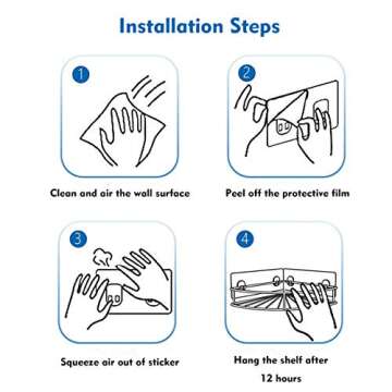 LAIGOO Adhesive Stickers for Bathroom Shelf Caddies 8 Pcs