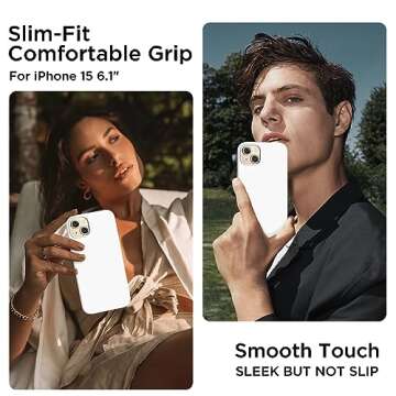 COFFKER Compatible with iPhone 15 Case: Liquid Silicone, Shockproof, Slim Design