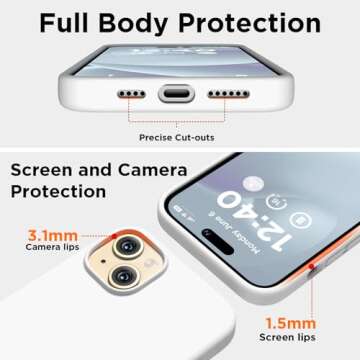 COFFKER Liquid Silicone Case for iPhone 15 - Shockproof Protection