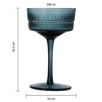 Khen Muted Crystal Champagne Coupes Set - Stylish Pastel Glassware