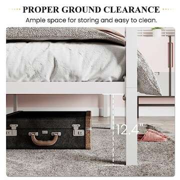 SHA CERLIN Canopy Bed Frame Full Size/Mattress Foundation with Metal Slats Support/No Box Spring Needed/Easy Assembly/White