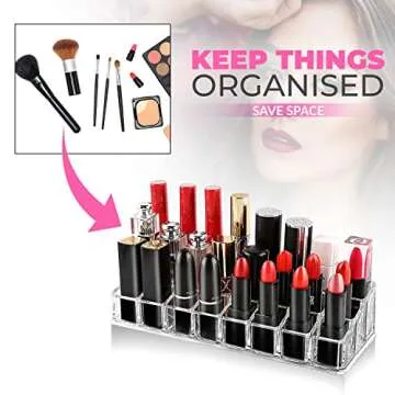 Vante Lipstick Holder - Acrylic Makeup Organizer Stand for Multipurpose Storage for Vanity- Lip Glos...